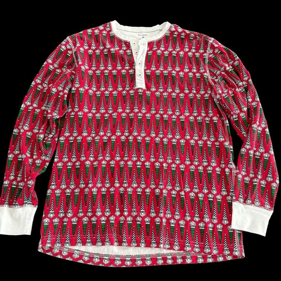 TOP ONLY Roller Rabbit Maisonette St Nick pajama top Spencer Medium Red Holiday - Picture 2 of 7
